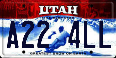 UT license plate A224LL
