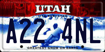 UT license plate A224NL