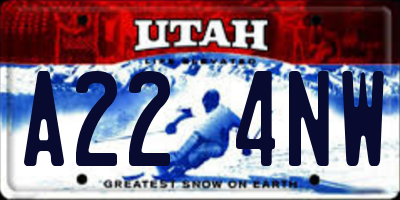 UT license plate A224NW