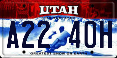 UT license plate A224OH