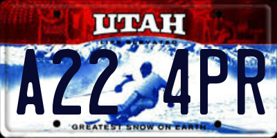 UT license plate A224PR
