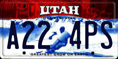 UT license plate A224PS