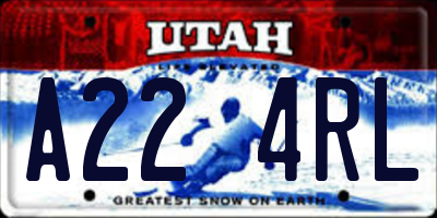 UT license plate A224RL