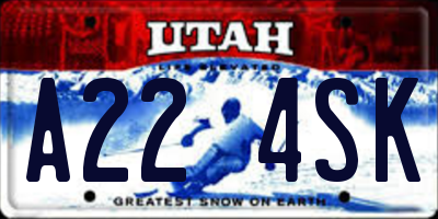 UT license plate A224SK
