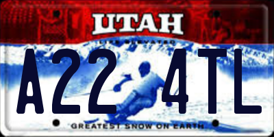 UT license plate A224TL
