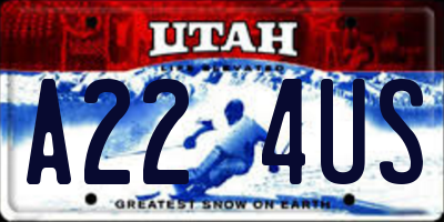 UT license plate A224US