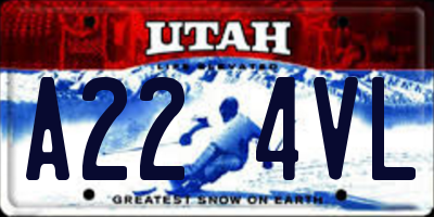 UT license plate A224VL
