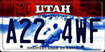 UT license plate A224WF