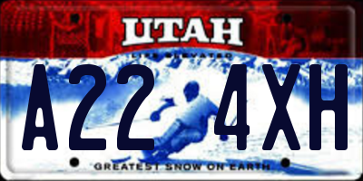 UT license plate A224XH