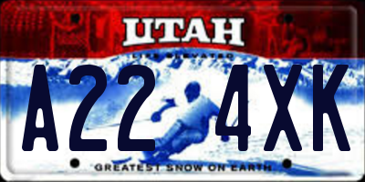 UT license plate A224XK
