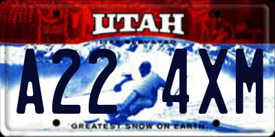UT license plate A224XM