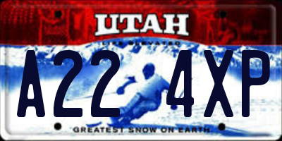 UT license plate A224XP