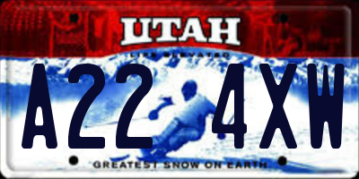 UT license plate A224XW