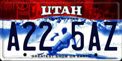 UT license plate A225AZ