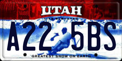 UT license plate A225BS