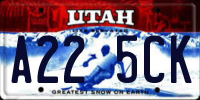 UT license plate A225CK
