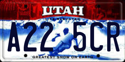 UT license plate A225CR