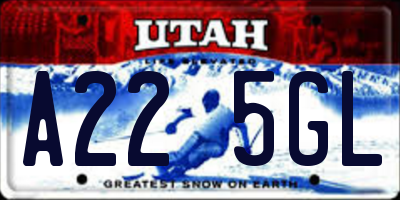UT license plate A225GL