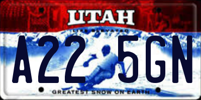 UT license plate A225GN