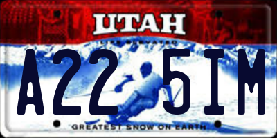 UT license plate A225IM