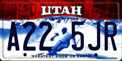 UT license plate A225JR
