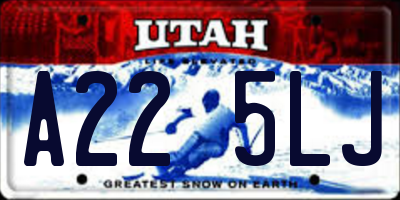 UT license plate A225LJ