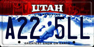 UT license plate A225LL