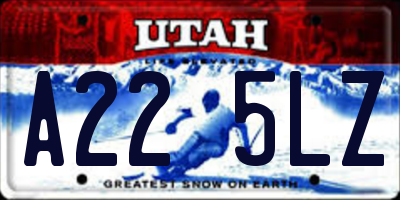 UT license plate A225LZ