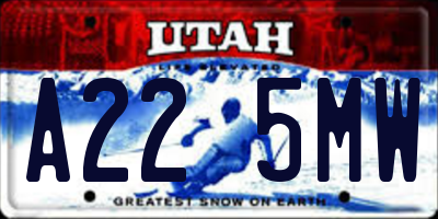 UT license plate A225MW