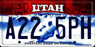 UT license plate A225PH