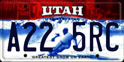 UT license plate A225RC