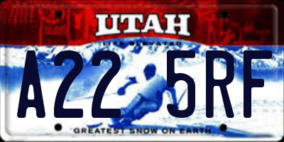UT license plate A225RF