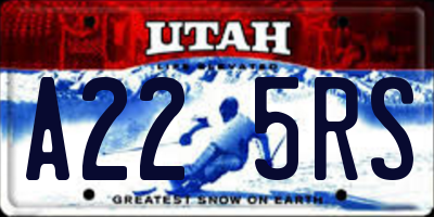 UT license plate A225RS