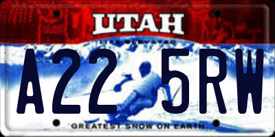 UT license plate A225RW