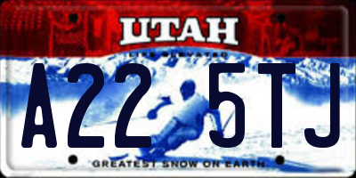 UT license plate A225TJ
