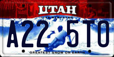 UT license plate A225TO