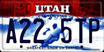 UT license plate A225TP