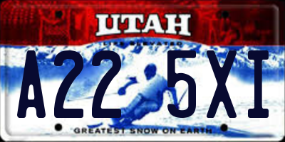 UT license plate A225XI