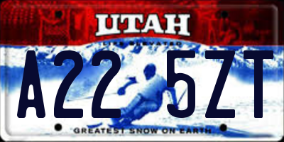 UT license plate A225ZT