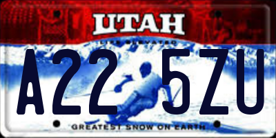 UT license plate A225ZU