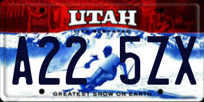 UT license plate A225ZX