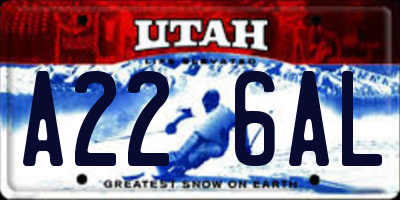 UT license plate A226AL