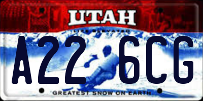 UT license plate A226CG
