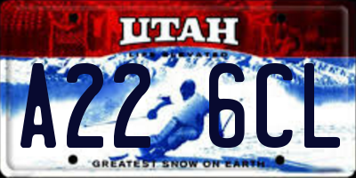 UT license plate A226CL