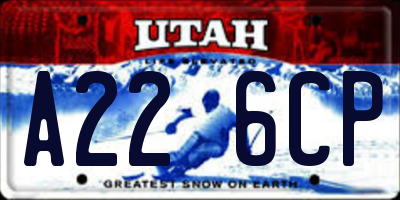 UT license plate A226CP