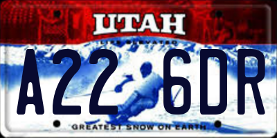 UT license plate A226DR