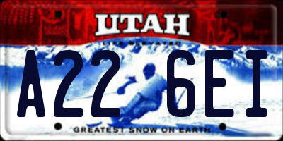 UT license plate A226EI
