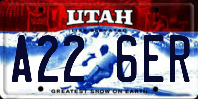 UT license plate A226ER