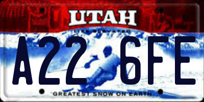 UT license plate A226FE