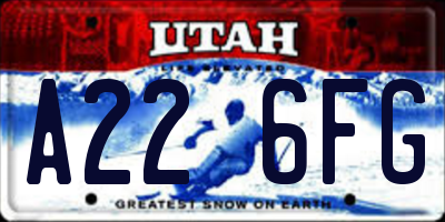 UT license plate A226FG